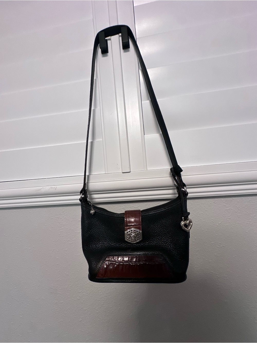 Brighton Black Pebbled Leather Shoulder Bag